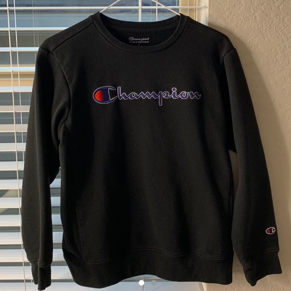 black Champion crew neck NEW